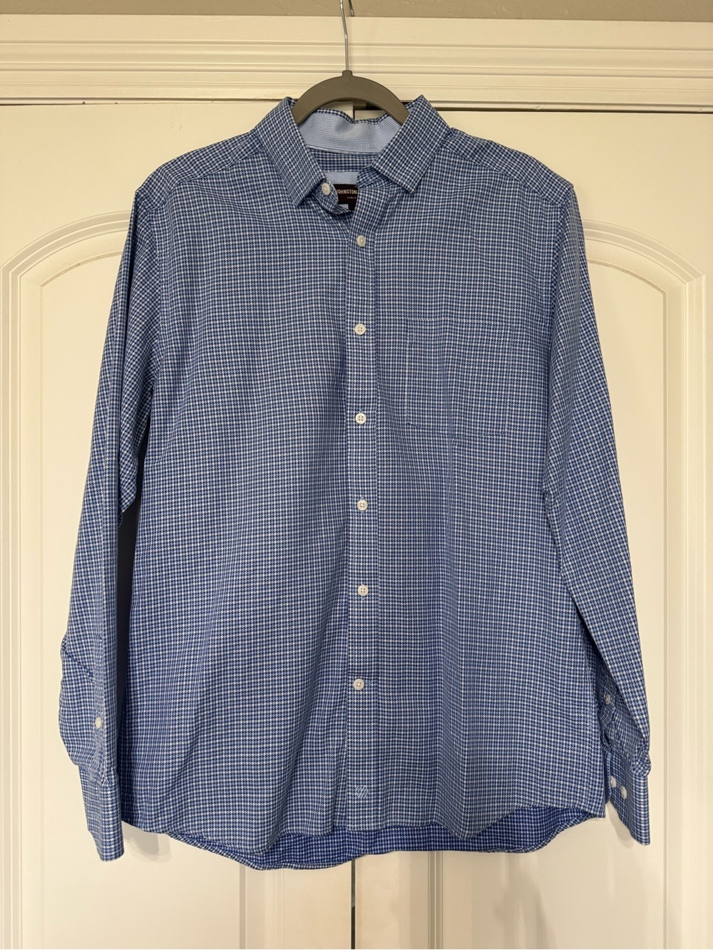 Johnston & Murphy Blue Check Dress Shirt